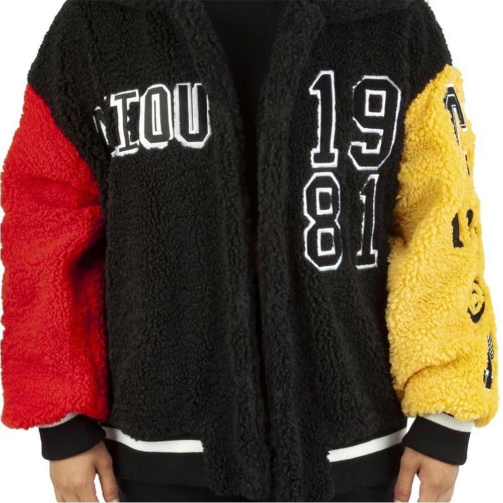 Azalea Wang Pick A Vowel Teddy Varsity Bomber Jacket Medium RARE - Picture 15 of 15